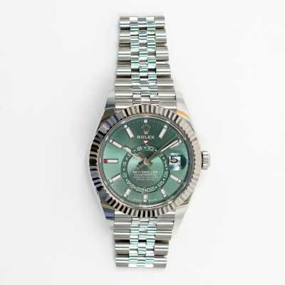 Rolex Sky-Dweller 336934 White Gold Mint Green Jubilee Watch
