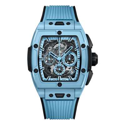 Hublot Spirit of Big Bang 642.EX.5110.RX 42mm sky blue ceramic skeleton chronograph new
