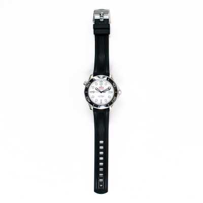 Omega 210.32.42.20.04.001 Seamaster Diver 42mm steel featuring white ceramic dial and wave pattern pre-owned luxury