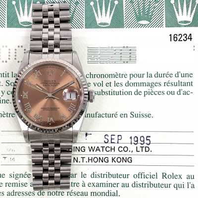 Rolex Datejust 36mm Steel White Gold Salmon Ref. 16234