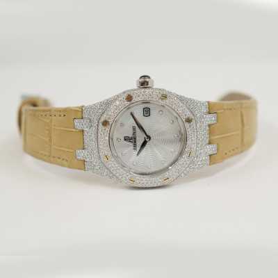 AP Millenary 67605BC 33.5mm white gold silver flinque dial quartz ladies preowned