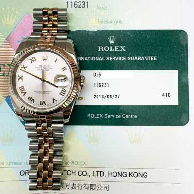 Rolex Datejust with pink Roman dial and rose gold bezel Ref. 116231