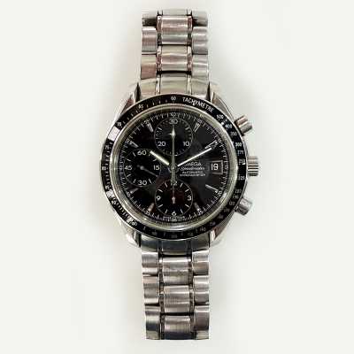 Omega Speedmaster Date 3210.5 40mm steel black dial chronograph day-date automatic preowned