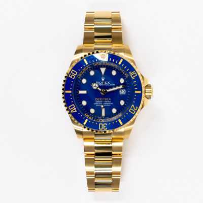 Rolex Deepsea reference 136668LB yellow gold 44mm gradient blue dial Cerachrom preowned