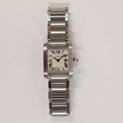 Cartier Tank Francaise W51008Q3 25mm steel silver Roman Calibre 057 preowned