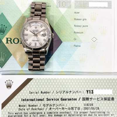 Rolex Day-Date in white gold with silver diamond dial  Ref. 118239A 