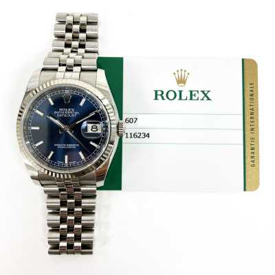 Rolex Datejust 36mm Steel and White Gold Ref. 116234 (Blue)
