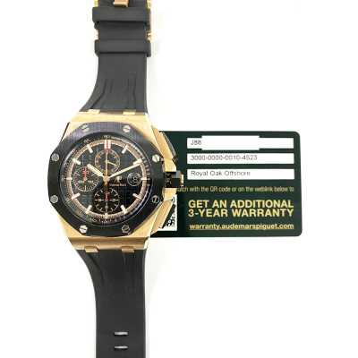 Royal Oak Offshore 44m Chronograph Black Dial Black Sub-dials Black Rubber Strap Rose Gold