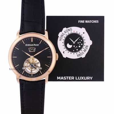 Jules Audemars 41mm Manual Tourbillon Grande Date Black Dial Rose Gold - Limited Edition of 25