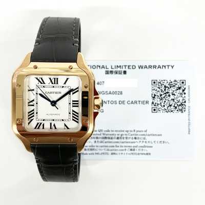 Santos de Cartier 35mm White Roman Dial Rose Gold