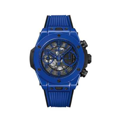 Big Bang Unico Blue Magic 42mm Blue Skeleton Dial Blue Rubber Strap