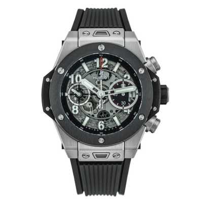 Big Bang Unico 42mm Chronograph Black Skeleton Dial Ceramic Bezel Titanium 