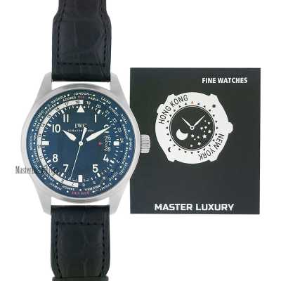 Pilot 46.5mm Worldtimer Black Arabic Dial Stainless Steel
