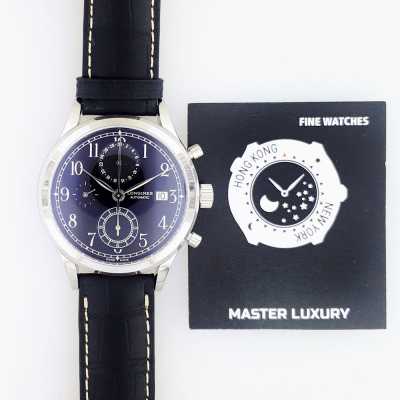 Heritage Classic Chronograph Black Arabic Dial Stainless Steel 