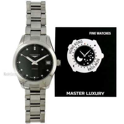 Conquest Classic Black Diamond Dial Stainless Steel