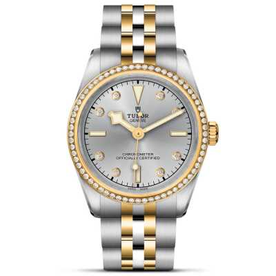 Black Bay 36mm Silver Diamond Dial Diamond Bezel Stainless Steel and Yellow Gold