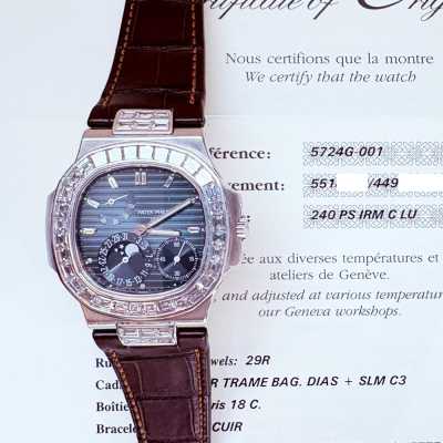 Nautilus White Gold 40mm Baguette