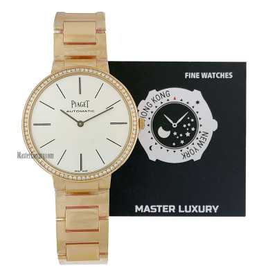 Altiplano 38mm White Dial Diamond Bezel Rose Gold