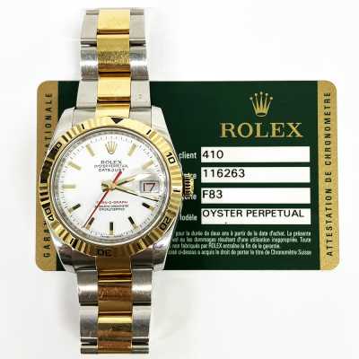 Datejust 36mm Turn-O-Graph White Dial Fluted Bezel Stainless Steel and Yellow Gold