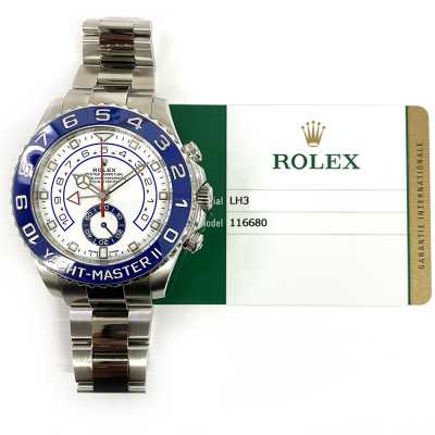 Yacht-Master II 44mm White Dial Blue Ceramic Bezel Stainless Steel