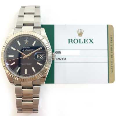 Datejust 41mm Blue Dial Fluted White Gold Bezel Oyster Bracelet Stainless Steel