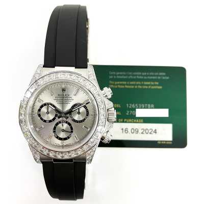 Cosmograph Daytona 40mm Steel Dial Diamond Bezel White Gold