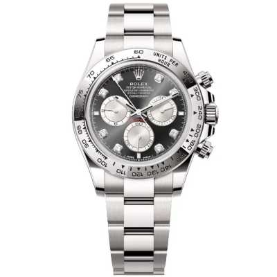 Cosmograph Daytona 40mm Chronograph Black Diamond Dial White Gold