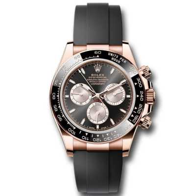 Cosmograph Daytona 40mm Black Dial Black Rubber Strap Rose Gold