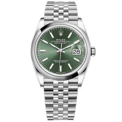 Datejust 36mm Green Dial Domed Bezel Jubilee Bracelet Stainless Steel