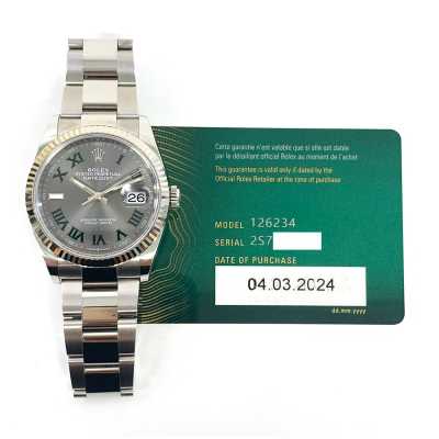Datejust 36mm Wimbledon Dial Fluted White Gold Bezel Oyster Bracelet Stainless Steel