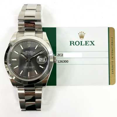 Datejust 41mm Slate Dial Domed Bezel Oyster Bracelet Stainless Steel