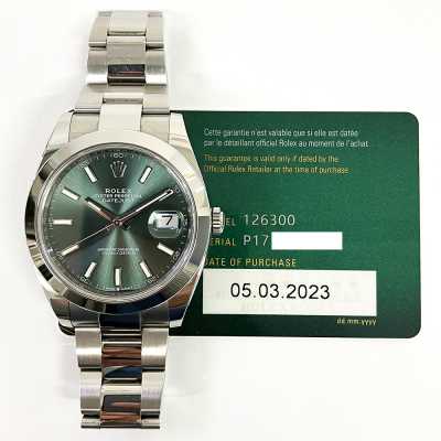 Datejust 41mm Mint Green Dial Domed Bezel Oyster Bracelet Stainless Steel