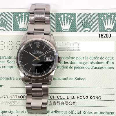 Datejust 36mm Black Dial Domed Bezel Oyster Bracelet Stainless Steel