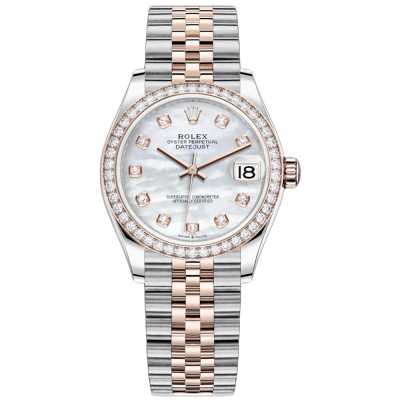Datejust 31mm White MOP Diamond Dial Diamond Bezel Jubilee Bracelet Stainless Steel and Rose Gold