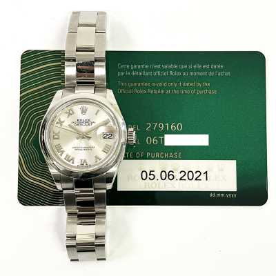 Datejust 28mm Silver Roman Dial Domed Bezel Oyster Bracelet Stainless Steel