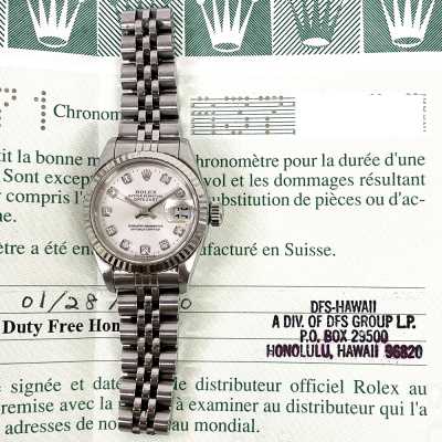 Datejust 26mm Silver Diamond Dial Fluted White Gold Bezel Jubilee Bracelet Stainless Steel
