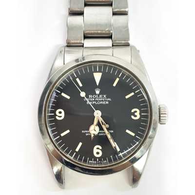 Vintage Explorer 36 mm Black Dial Stainless Steel