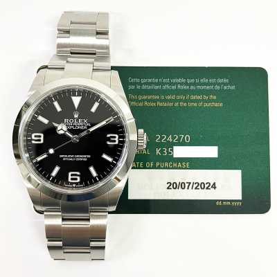 Explorer 40mm Black Dial Domed Bezel Stainless Steel