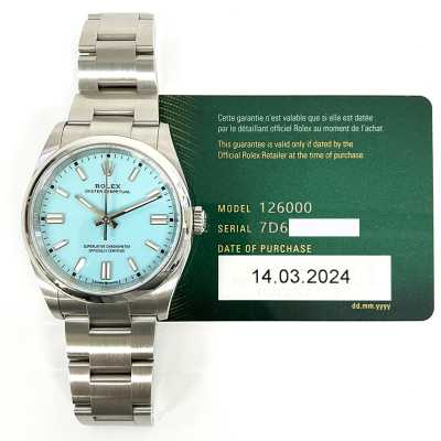 Oyster Perpetual 36mm Turquoise Dial Domed Bezel Oyster Bracelet Stainless Steel