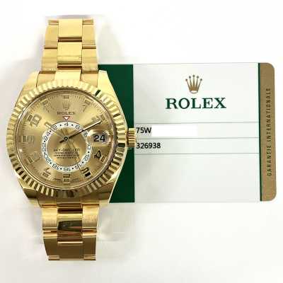 Sky-Dweller 42mm Champagne Dial Oyster Bracelet Yellow Gold