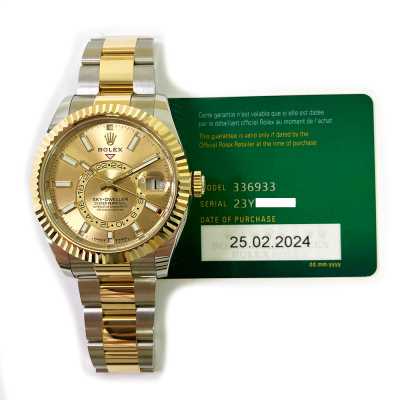 Sky-Dweller 42mm Champagne Dial Oyster Bracelet Stainless Steel and Yellow Gold