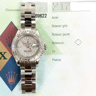 Yacht-Master 29mm Platinum Dial Platinum Bezel Stainless Steel