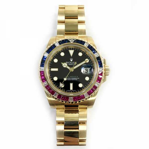 Ayaページ Rolex GMT-Master II 116748SARU | Yellow Gold SARU Gem Bezel