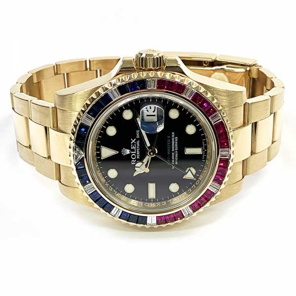 Rolex GMT-Master II 116748SARU | Yellow Gold SARU Gem Bezel