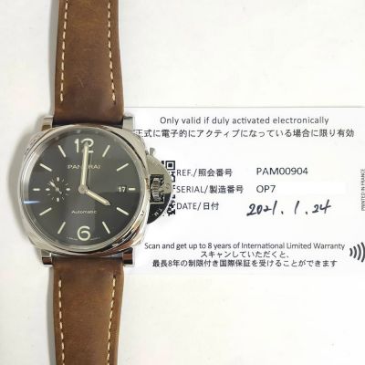 Luminor Due 3 Days 42mm Black Dial Stainless Steel Brown Leather Bracelet 