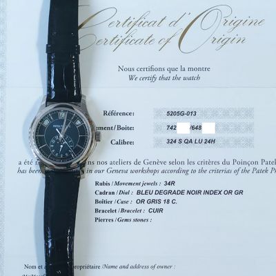 Complications 40mm Annual Calendar Moon Phase Blue Dial White Gold