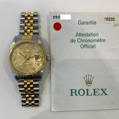 Datejust 36mm Champagne Jubilee Diamond Dial Jubilee Bracelet Stainless Steel and Yellow Gold