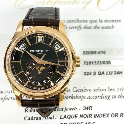 Complications 40mm Annual Calendar Moon Phase Black Dial Rose Gold