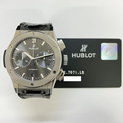 Classic Fusion 45mm Chronograph Automatic Racing Grey Dial Grey Leather Strap