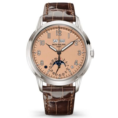 Grand Complications Perpetual Calendar 40mm Rose-Gilt Opaline Dial Brown Leather White Gold